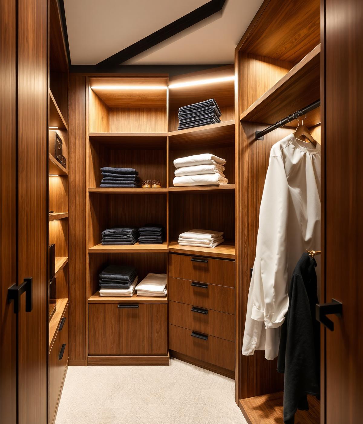 Walnut Walk‑in Wardrobe